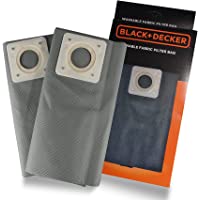 BLACK+DECKER 41833-A Bolsas de Filtro de Tela Lavables de 30 litros para aspiradores sólidos y líquidos- Gris